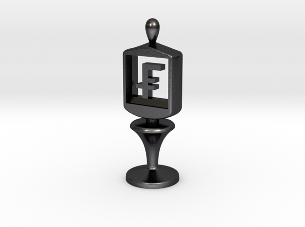 Currency symbol figurine,Franc in Polished and Bronzed Black Steel