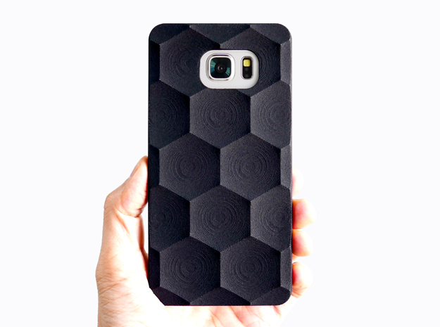 Samsung Galaxy Note 5 Case_Hexagon in Black Natural Versatile Plastic