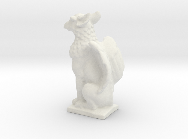 Griffin Statue in White Natural Versatile Plastic: Small