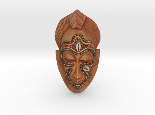 African Mask - Room Decoration in Full Color Sandstone: Small