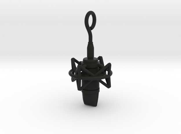 Pro Studio Microphone Pendant in Black Natural Versatile Plastic