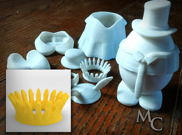 Eggcessories! Crown in White Natural Versatile Plastic