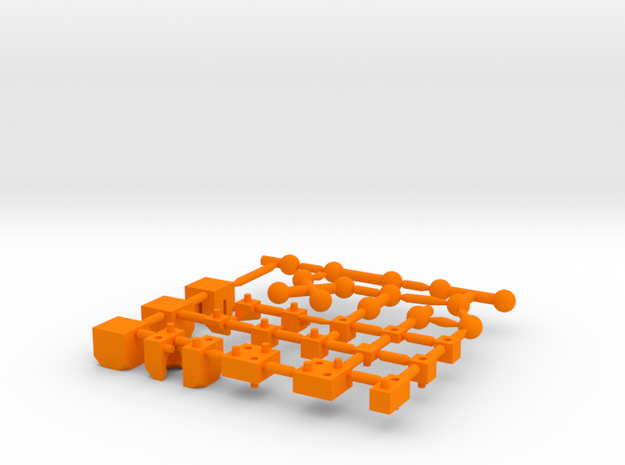 Basic Ball Joint Sprue Small Scale in Orange Processed Versatile Plastic
