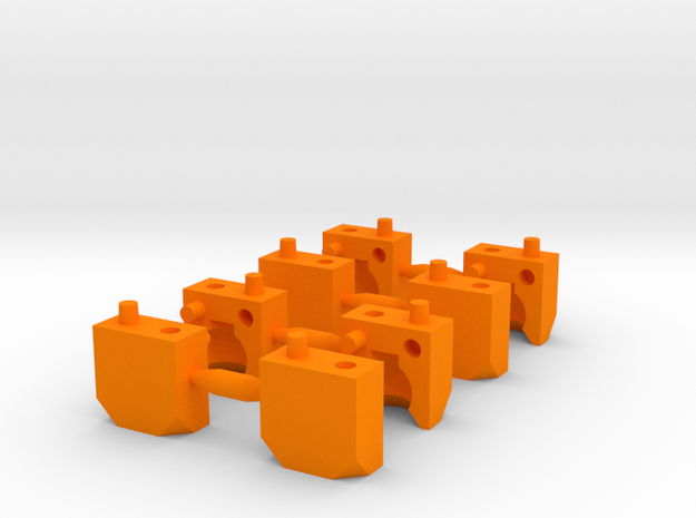 2 Part Ball Socket Sprue Small Scale in Orange Processed Versatile Plastic