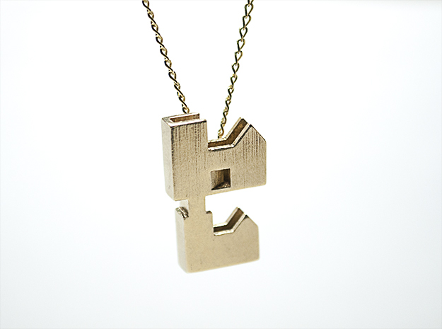 "Forever Home" Necklace in Natural Brass