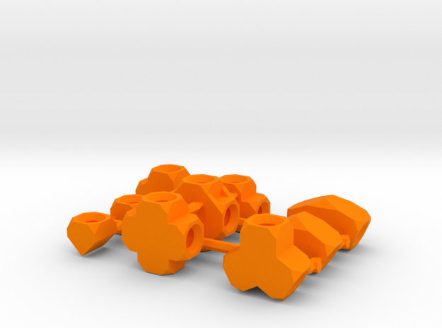 Compound Sockets Sprue Small Scale in Orange Processed Versatile Plastic