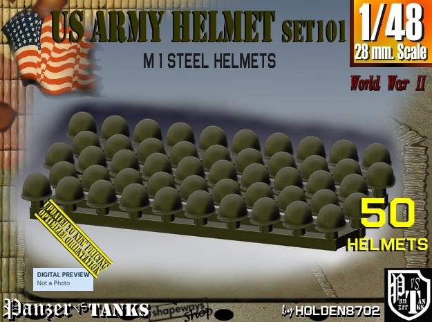 1/48 US M1 Helmet set101 in Tan Fine Detail Plastic