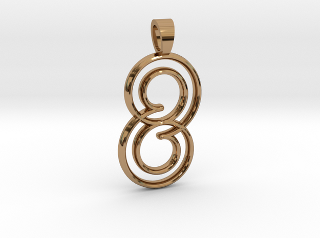 Double spiral [pendant] in Polished Brass