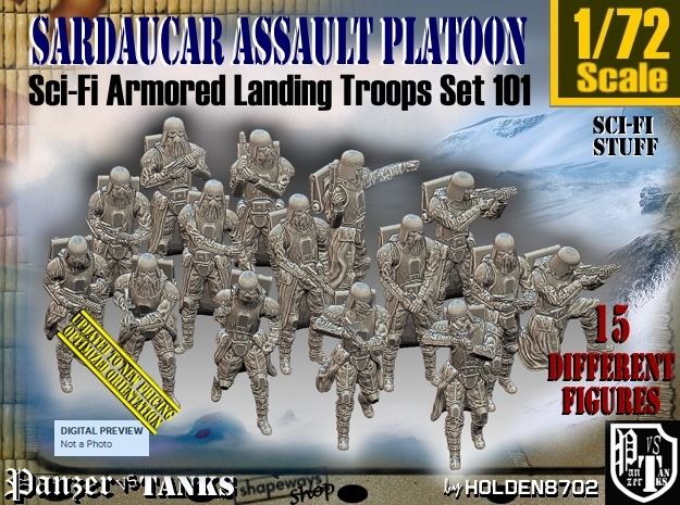 1-72 Sci-Fi Sardaucar Platoon Set 101 in Tan Fine Detail Plastic