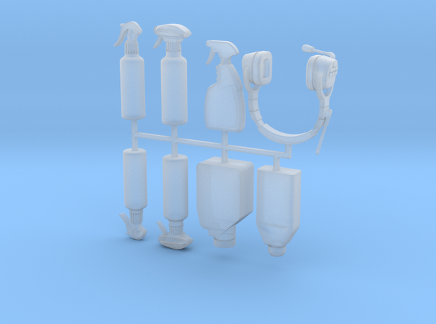Bottles & headphone 1/12 in Tan Fine Detail Plastic