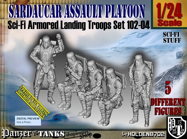 1/24 Sci-Fi Sardaucar Platoon Set 102-04 in White Natural Versatile Plastic