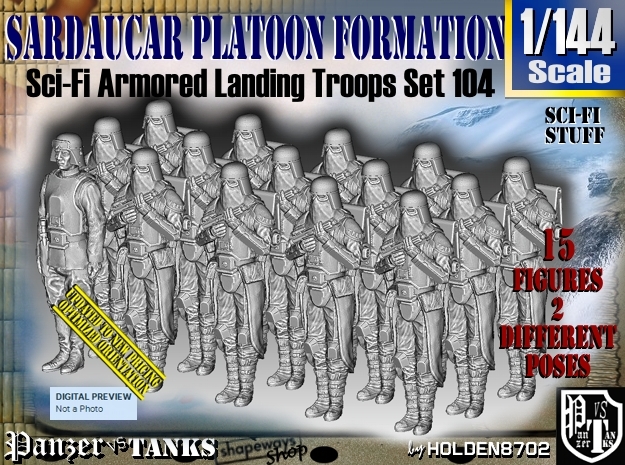 1/144 Sci-Fi Sardaucar Platoon Set 104 in Tan Fine Detail Plastic