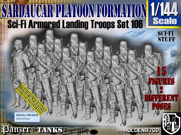 1/144 Sci-Fi Sardaucar Platoon Set 106 in Tan Fine Detail Plastic