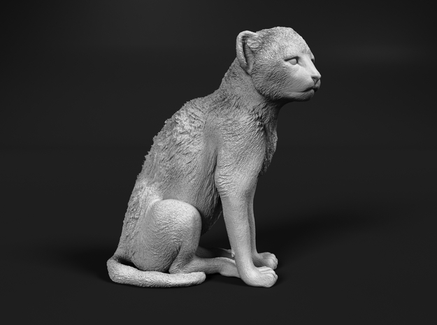 Cheetah 1:48 Sitting Cub in Tan Fine Detail Plastic