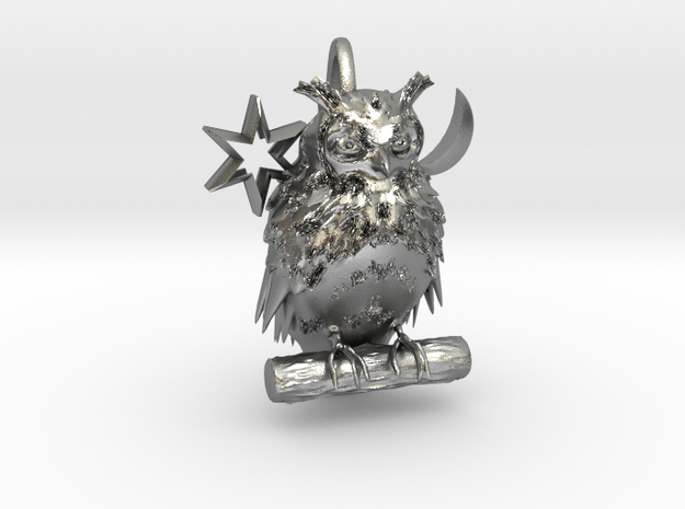 Horn-owl in Natural Silver
