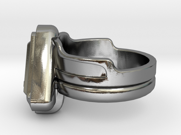Doctor Evil Ring v2 size 7.50 17.75mm in Polished Silver