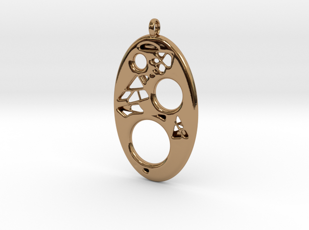 Oval Pendant 2 in Polished Brass