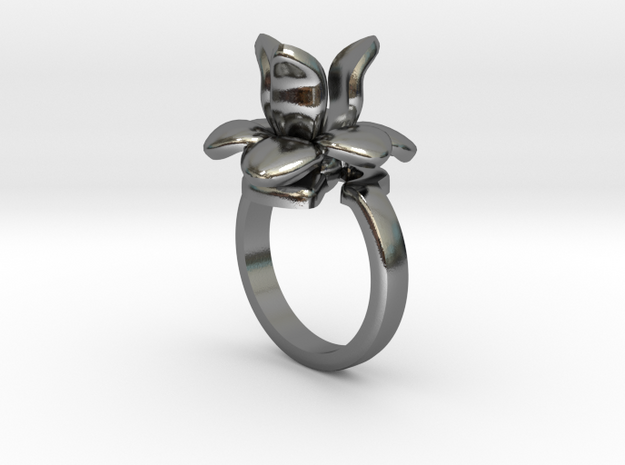 iris RING in Polished Silver: 10 / 61.5