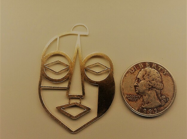 Tribal Mask 2 in Natural Brass