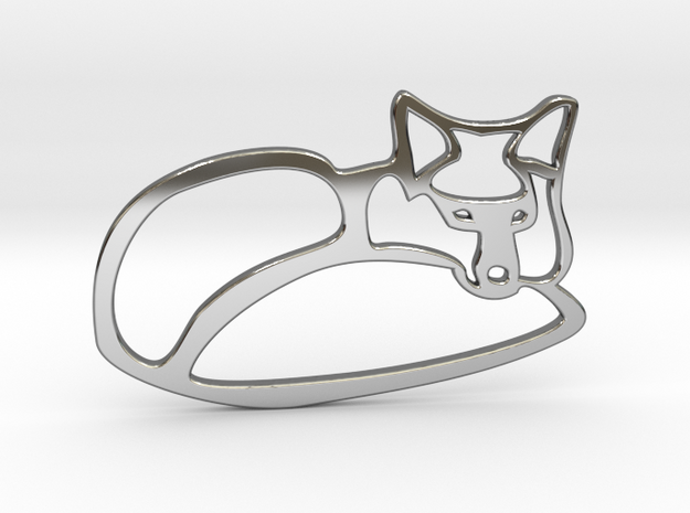 fox in Fine Detail Polished Silver