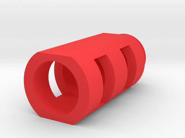 AWP Sniper Airsoft Muzzle Brake (1" Male +) in Red Processed Versatile Plastic