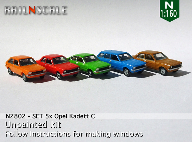 SET 5x Opel Kadett C (N 1:160) in Smooth Fine Detail Plastic