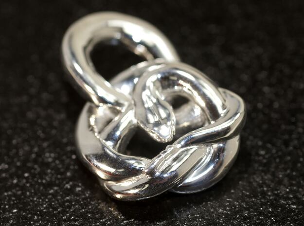 Rattle Snake Pendant in Rhodium Plated Brass