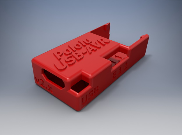 Pololu USB AVR Programmer V2.x - Case - v1.1 in Red Processed Versatile Plastic