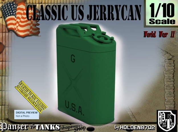 1/10 US Army Jerrycan in Green Processed Versatile Plastic