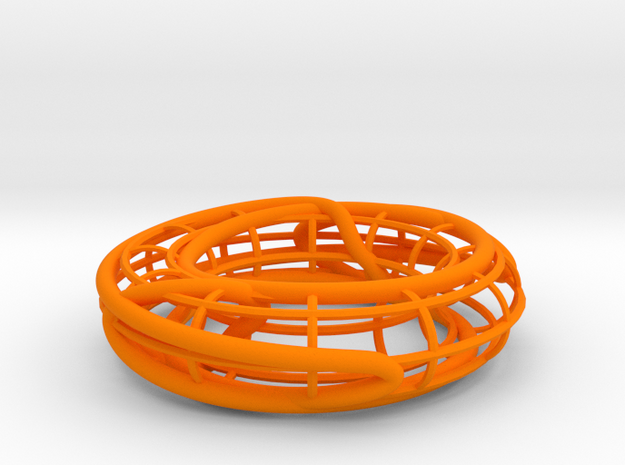 Prime Knot 8_15 on a Torus in Orange Processed Versatile Plastic