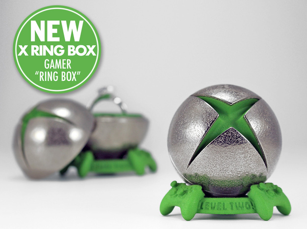X Ring BOX - Proposal Geek/Gamer "Ring Box" (BODY) in Polished Nickel Steel