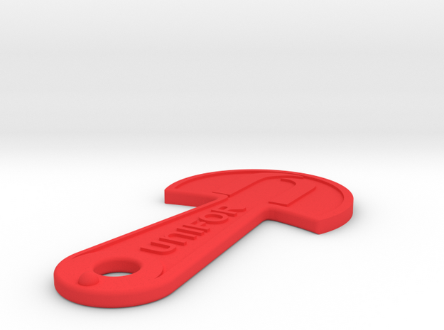 Cart Key - UNIFOR - Raised Letters in Red Processed Versatile Plastic