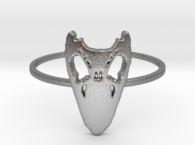 Snake Skull Ring (Size 7) in Natural Silver: 7 / 54