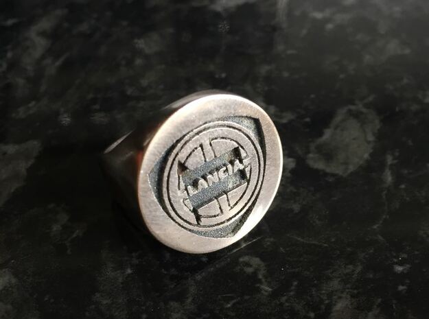 Lancia College Ring inverted V2 in Antique Silver