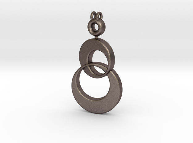Shimmeria Pendant in Polished Bronzed Silver Steel