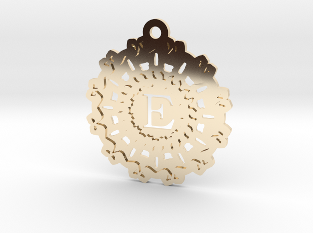 Magic Letter E Pendant in 14k Gold Plated Brass