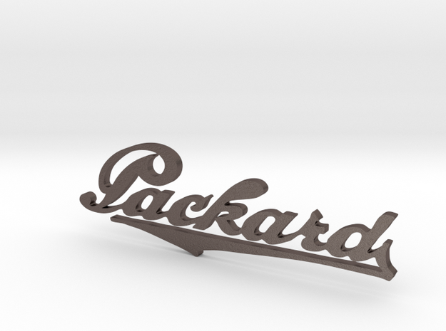 Packard Logo 103mm in Polished Bronzed Silver Steel