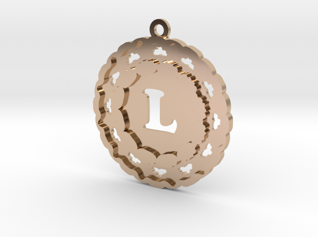 Magic Letter L Pendant in 14k Rose Gold Plated Brass