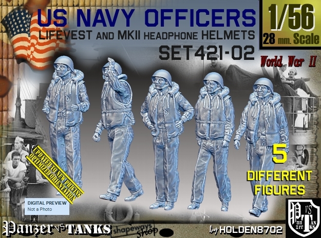 1/56 USN Officers Kapok Set421-02 in Tan Fine Detail Plastic