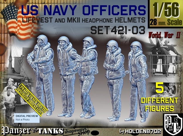 1/56 USN Officers Kapok Set421-03 in Tan Fine Detail Plastic