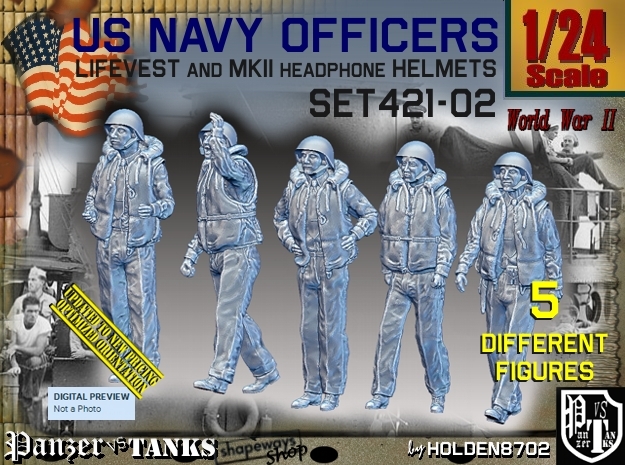 1/24 USN Officers Kapok Set421-02 in White Natural Versatile Plastic