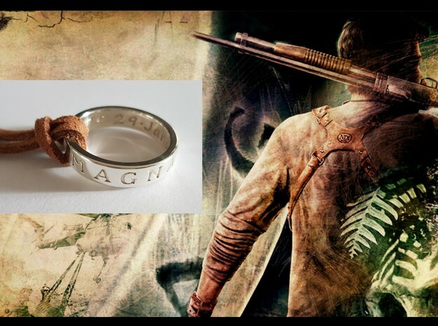 Sir Francis Drake Ring (Uncharted 1 and 2) in Polished Silver: 10 / 61.5