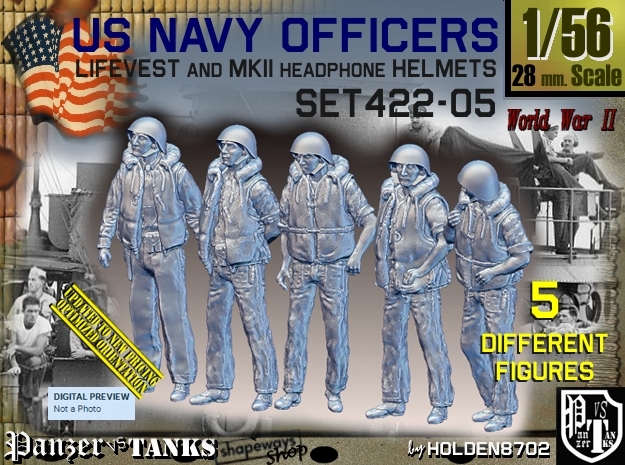1/56 USN Officers Kapok Set422-05 in Tan Fine Detail Plastic