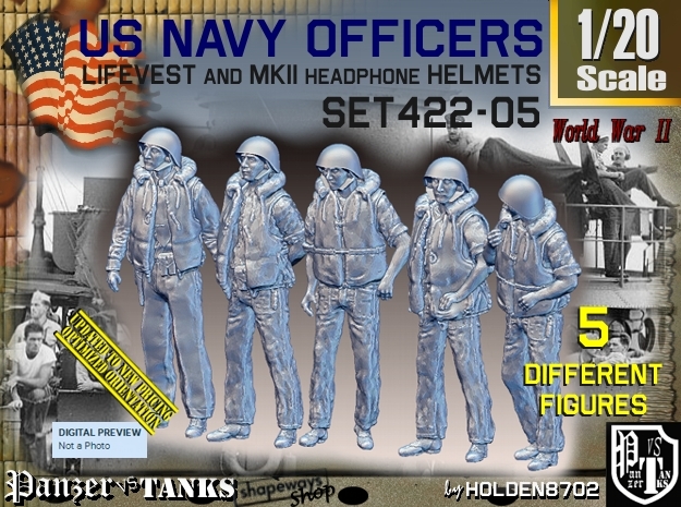 1/20 USN Officers Kapok Set422-05 in White Natural Versatile Plastic