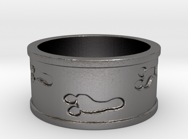 Mutant Footprints Ring (Metal) in Polished Nickel Steel: 7.5 / 55.5