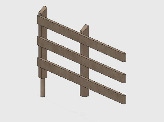 Wood Rail Fence - 2L (2 EA.) in White Natural Versatile Plastic: 1:87 - HO