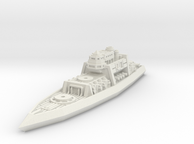 Lodbrok Class Battleship in White Natural Versatile Plastic