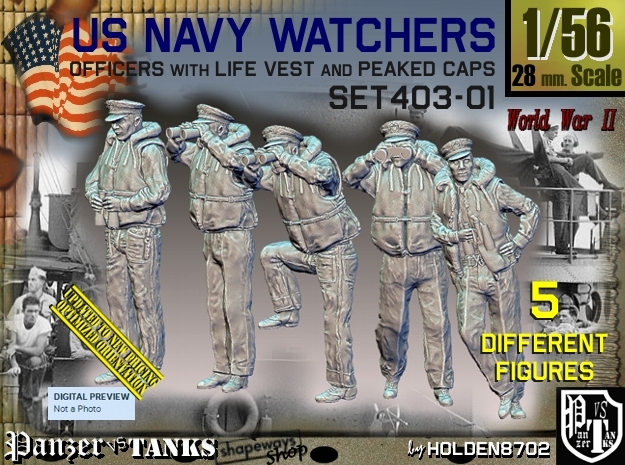 1/56 USN Watchers Set403-01 in Tan Fine Detail Plastic