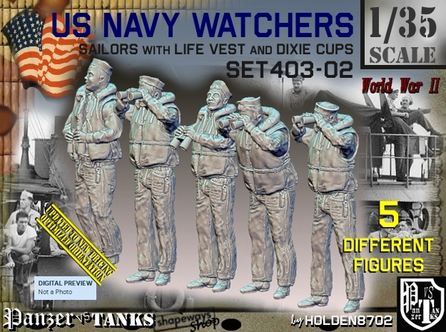 1/35 USN Watchers Set403-02 in Tan Fine Detail Plastic