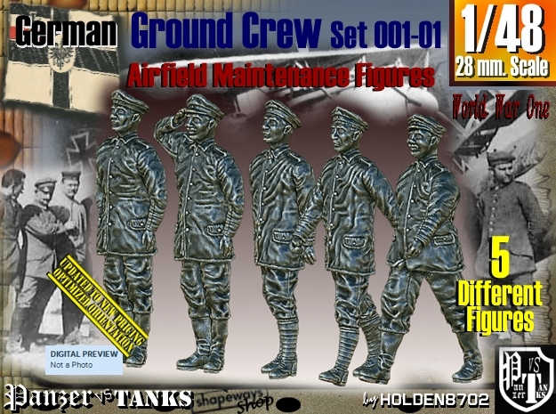 1/48 German Ground Crew SET001-01 in Tan Fine Detail Plastic